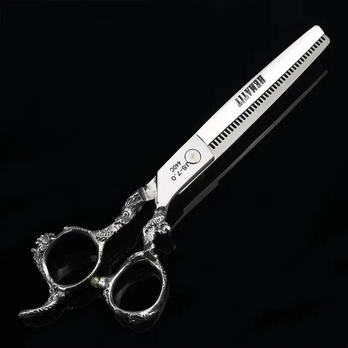 Ciseaux de barbier japonais en acier 440C, poignée Dragon 6 "7", ciseaux professionnels pour couper 