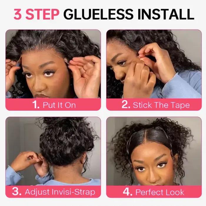 Perruques 360 HD Full Lace Front bouclées en cheveux humains naturels, pré-épilées, Deep Wave, avec 