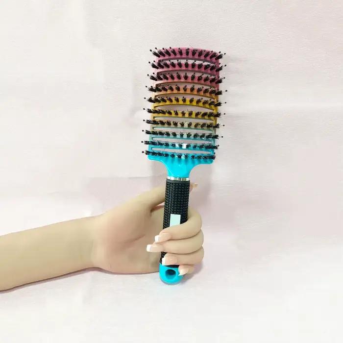 Peigne de Massage du cuir chevelu, brosse à cheveux en Nylon, humide et bouclée, démêlante, antistat