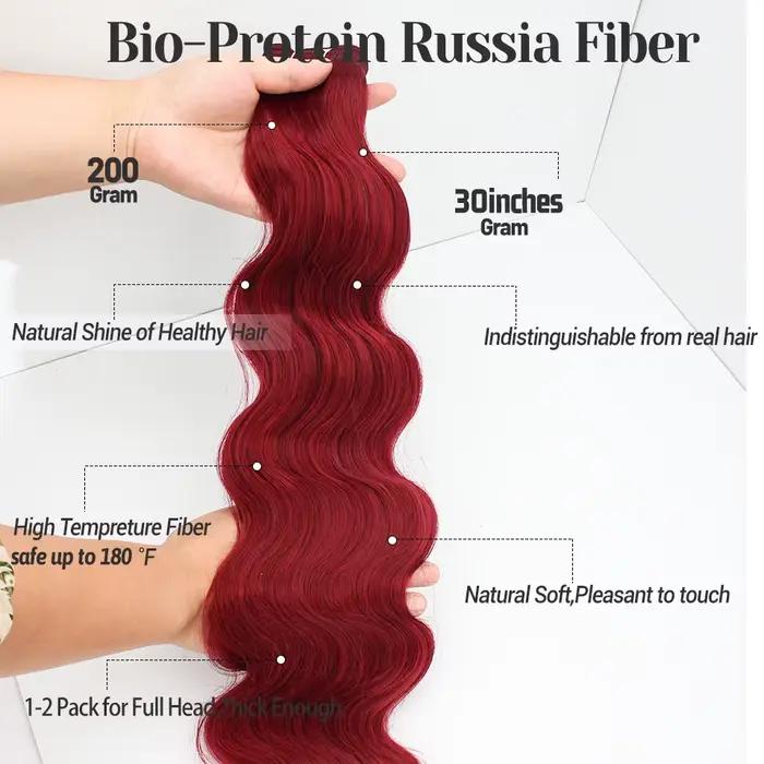 Mèches synthétiques Body Wave en Fiber synthétique Bio haute température pour femmes, 30 pouces, 200