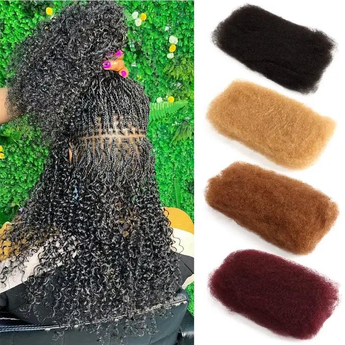 22 pouces brun blond QVR Afro crépus cheveux en vrac sans attachement Afro bouclés en vrac cheveux h
