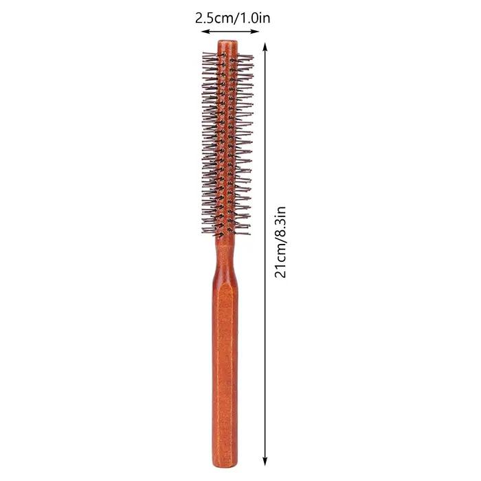 Brosse à cheveux ronde, rouleau à friser, petite brosse en bois unisexe pour le séchage par soufflag