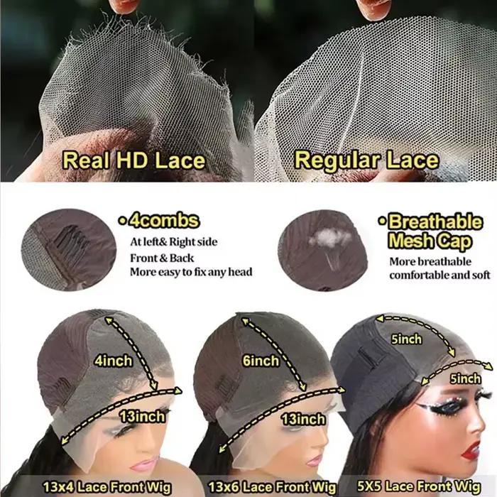 Perruques de cheveux humains avant de dentelle droite colorée perruques de cheveux humains pour les 