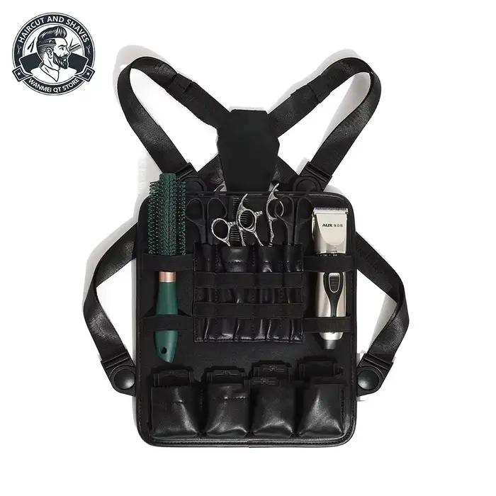 Kit d'outils multifonctionnels pour barbier professionnel, avec bandoulière, sac de poitrine, ciseau