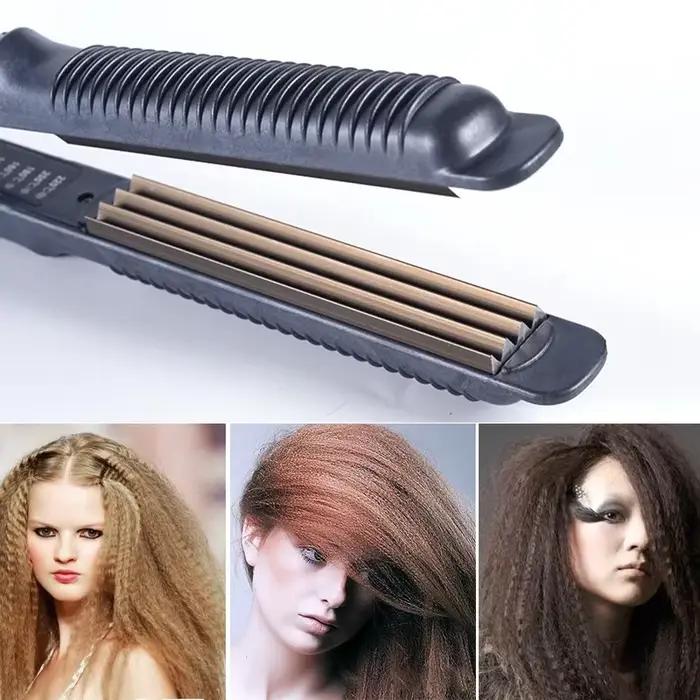 Fer à friser domestique en fer ondulé fin, anti-brûlure, pour ondulations volumineuses, à plaques ét