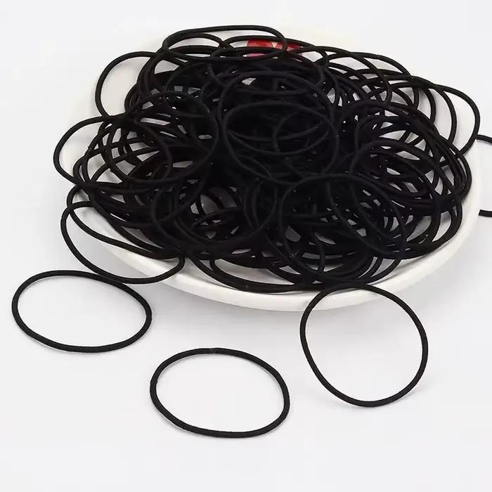 Bandeau élastique noir pour femmes, corde à cheveux pour filles, pince à queue de cheval de couleur 