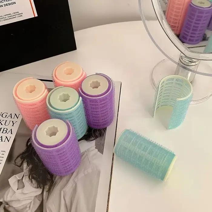 S/M/L rouleaux de cheveux paresseux bigoudis Air frange rouleaux de friser en plastique auto-adhésif