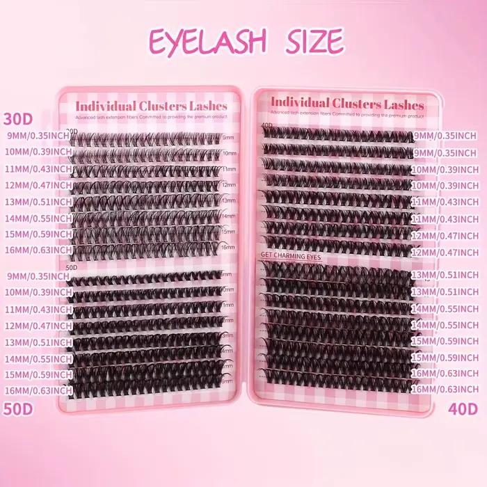 640 extensions de cils - Rouleau D, 9-18 mm, épaisseur 30D-80D, parfait pour les yeux de chat, les y