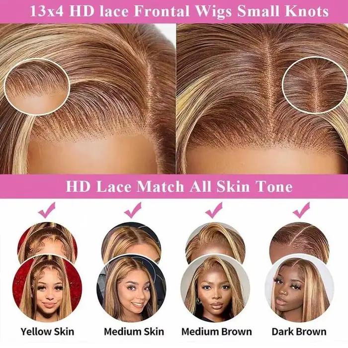 Perruques de cheveux humains avant de dentelle droite colorée perruques de cheveux humains pour les 
