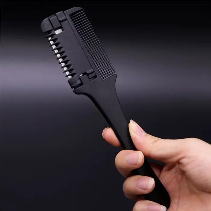Peigne de coupe de cheveux, brosses à cheveux avec lames de rasoir, tondeuse à cheveux, outils aminc