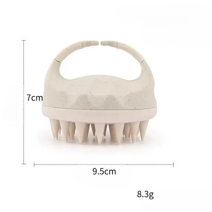 Brosse de massage pour cuir chevelu, brosse à récurer, paille de blé, shampoing en Silicone biodégra