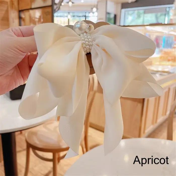 Accessoires de cheveux pour filles et femmes, coiffure, gros nœud, pinces queue de cheval, ruban