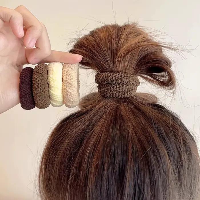 Chouchous pour cheveux épais, couleurs mélangées, doux, sans couture, pour femmes et filles, élastiq