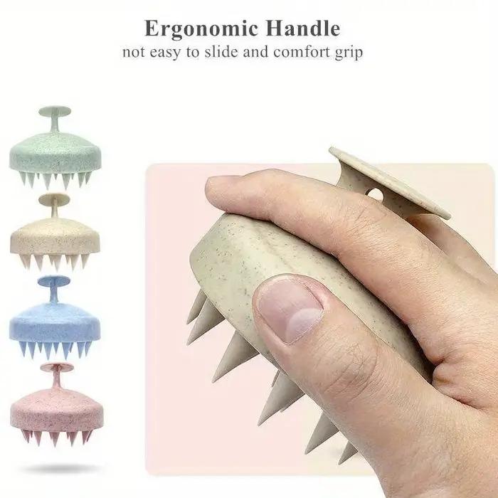 Ensemble de brosses à cheveux écologiques à poils souples et masseur de cuir chevelu en silicone por
