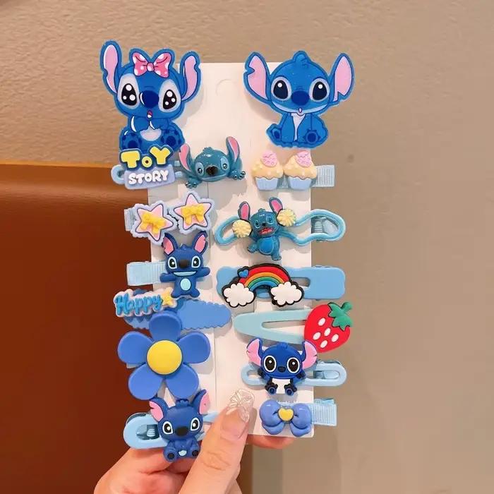 Lot de 14/28 pinces à cheveux Stitch, mignonnes et adorables, pour filles, style dessin animé, pince
