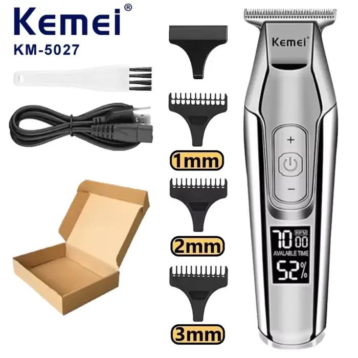Kemei tondeuse à cheveux professionnelle tondeuse à barbe pour hommes vitesse réglable LED tondeuse 