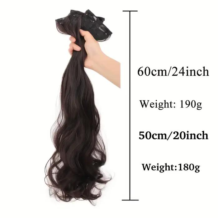 Ensemble de coupe de cheveux synthétiques pour femmes, extension de cheveux ondulés naturels, clip B