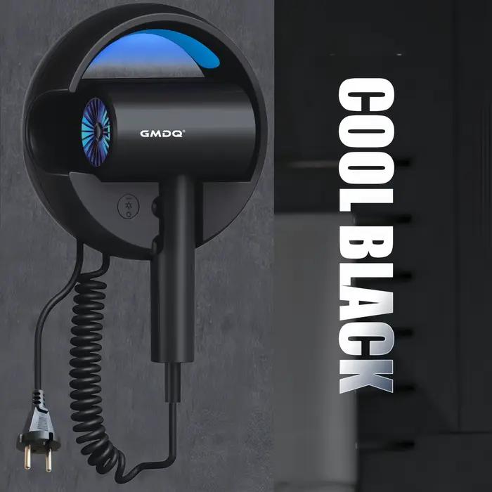 Gmdq Sèche-cheveux mural standard européen 220V 1800W, lumière bleue, température constante, séchage