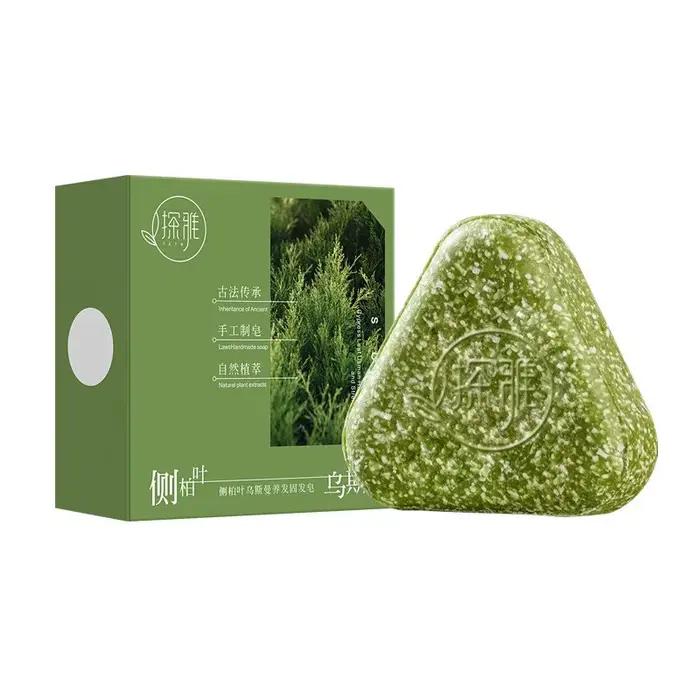 Savon Shampooing Herbal Usman Grass Platycladus Naturel Contre la Chute des Cheveux Renforce les Rac