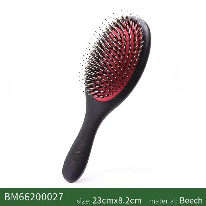 Brosse à cheveux en poils de sanglier pour femmes, brosse démêlante personnalisée avec nom, pour che
