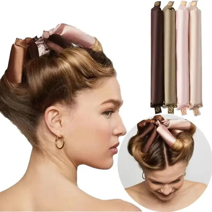 Tige à friser sans chaleur, bandeau en Satin, bigoudis sans chaleur, boucles paresseuses, bigoudis d