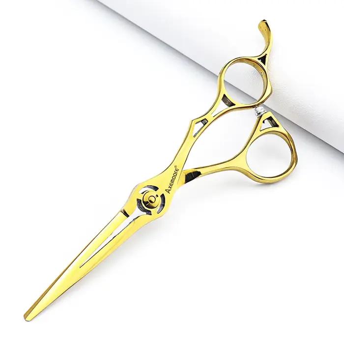 Ciseaux de coiffure professionnels 6 pouces, ensemble de ciseaux de coiffeur dorés, outils de coupe 