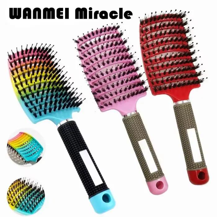 Brosse à cheveux démêlante, peigne de Massage du cuir chevelu, poils en Nylon pour femmes, brosse ma