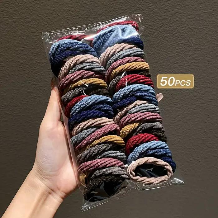 Attaches pour cheveux simples pour filles, accessoires mixtes, document, 50 pièces