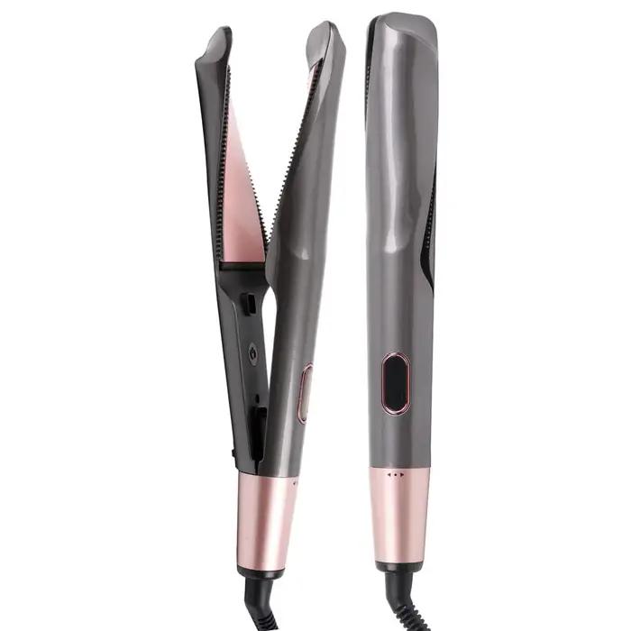 Lisseur et fer à boucler 2 en 1, 1 pouce, double tension, chauffe rapide, pour cheveux ondulés