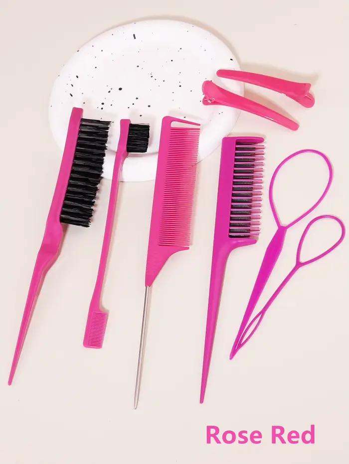 Ensemble de peignes de coiffure 8 pièces avec peigne à triple déchirure, peigne à queue de souris, b