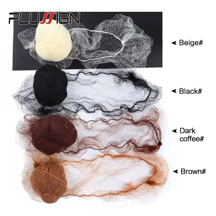 Filet à cheveux en Nylon Durable pour chignon, outil de coiffure, noir, marron, Beige, café, 4 coule