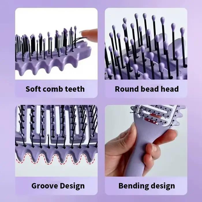 Peigne de Massage pour cheveux, brosse à cheveux en Nylon, brosse à cheveux bouclée démêlante pour S