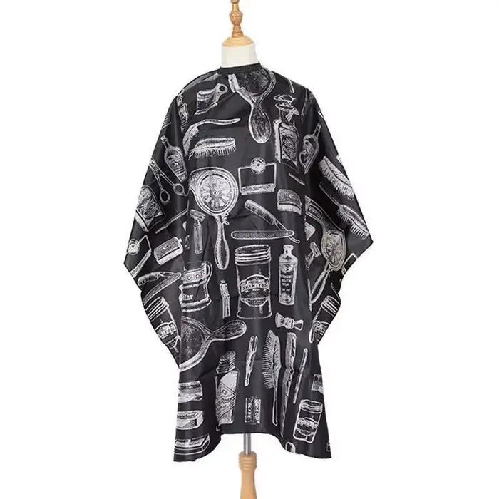 Cape de coiffure professionnelle imperméable à motif rétro pour salon de coiffure et barbier