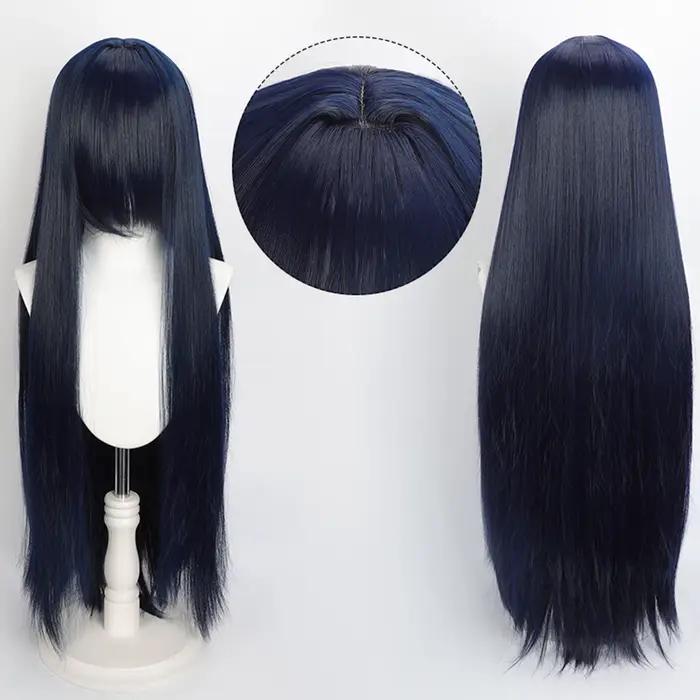 Perruque colorée longue de 100cm, perruques de fête pour Costume de Cosplay Anime, perruque synthéti