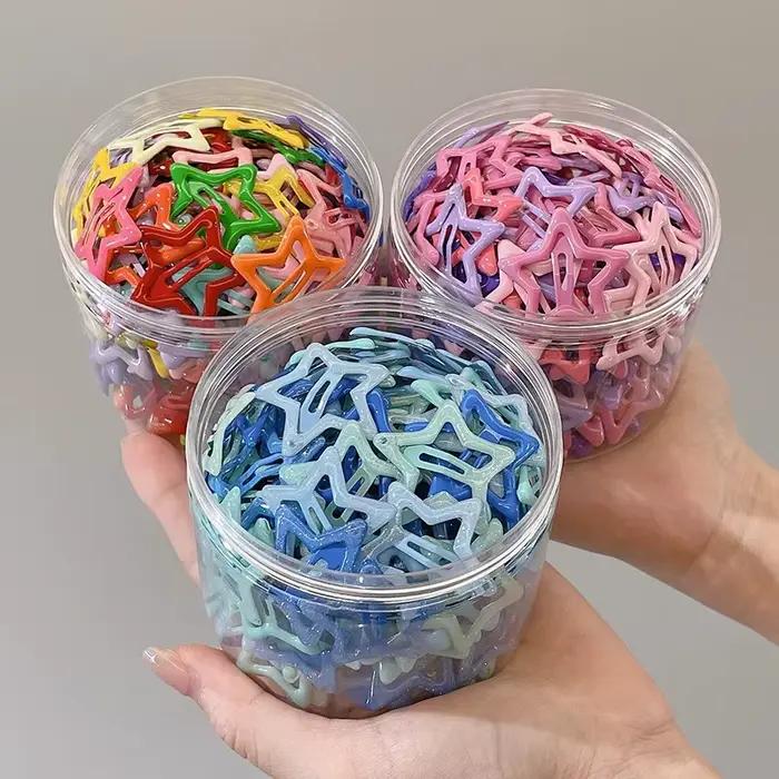 Pinces à cheveux étoiles colorées BB pour filles, 20 pièces, jolies épingles à cheveux décoratives, 