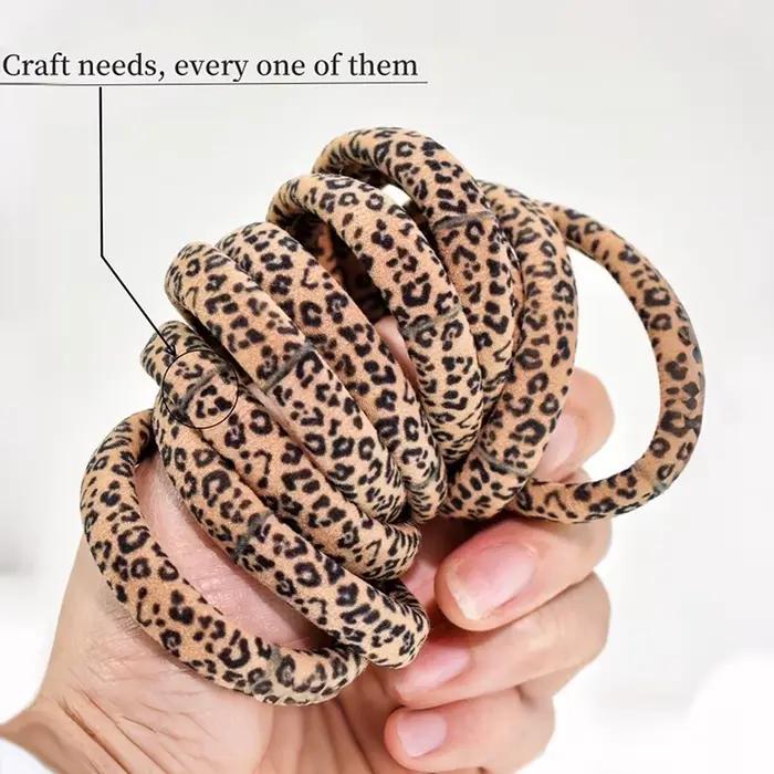 Attache de cheveux élastique imprimé léopard, haute Tension et sans couture, pour femmes, bandeau ép
