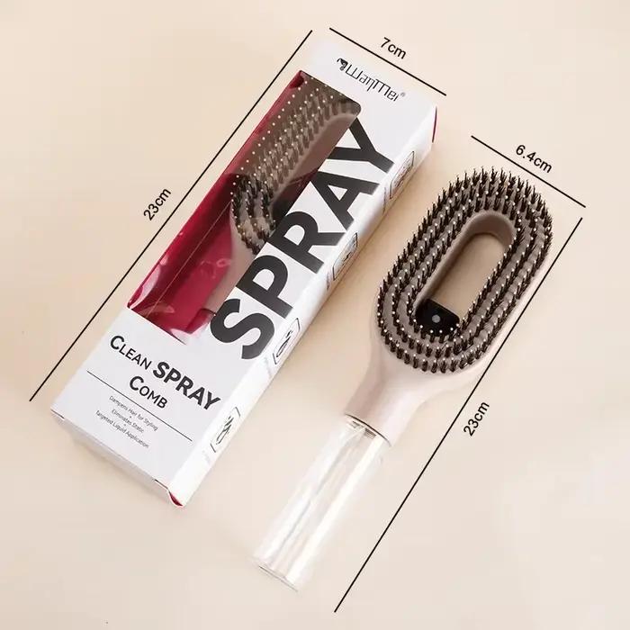 Peigne pulvérisateur 2 en 1, brosse à cheveux démêlante pour Massage du cuir chevelu, avec flacon pu