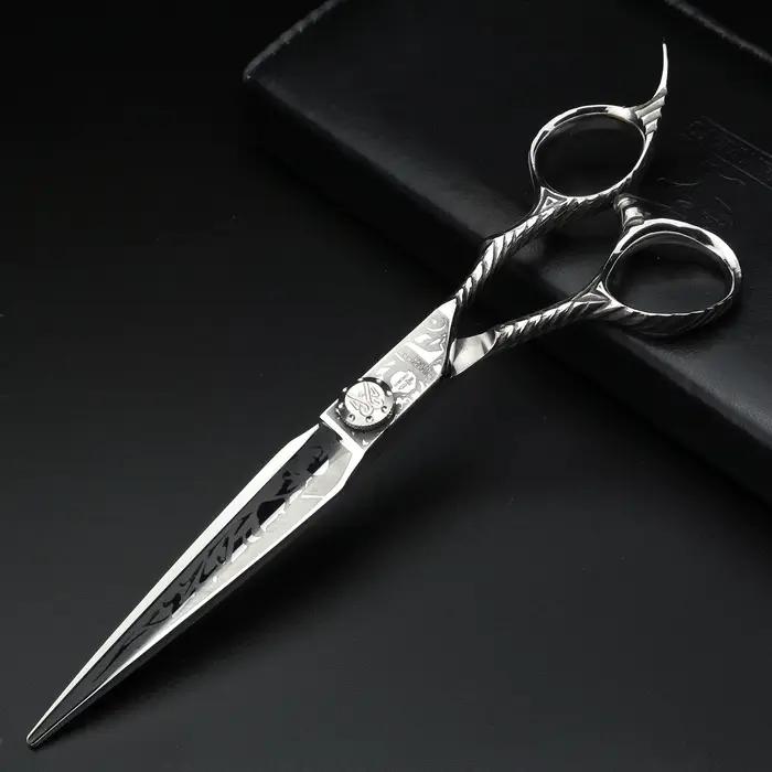 Ciseaux de tatouage de cheveux de 7 pouces, ciseaux de coupe japonais 440C, ciseaux professionnels d