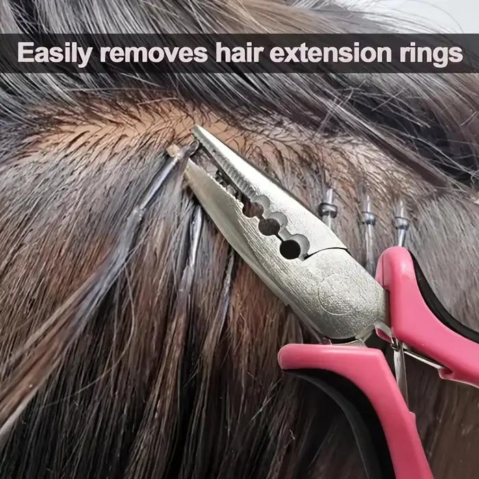 Anneaux d'extensions de cheveux 100 pièces, pinces d'extension de cheveux roses pour perles, pour Ex