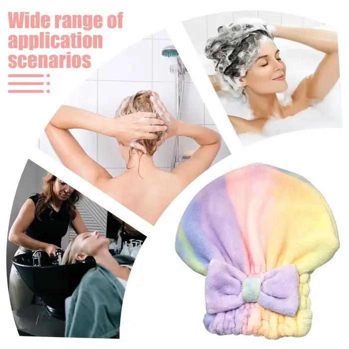Serviettes de séchage capillaire en microfibre, turban pour cheveux avec nœud, bonnet de douche, bon