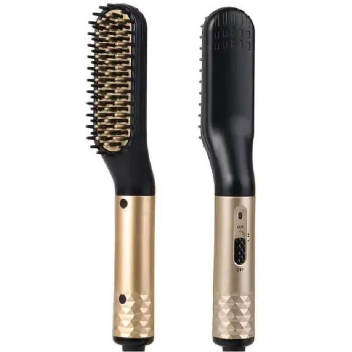 Brosse électrique professionnelle, lisseur de cheveux, chauffage rapide pour hommes, toilettage de l