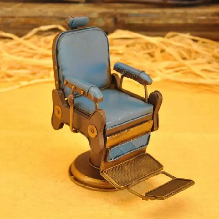 Chaise de salon de coiffure en fer forgé rustique Vintage, modèle de décoration de bureau