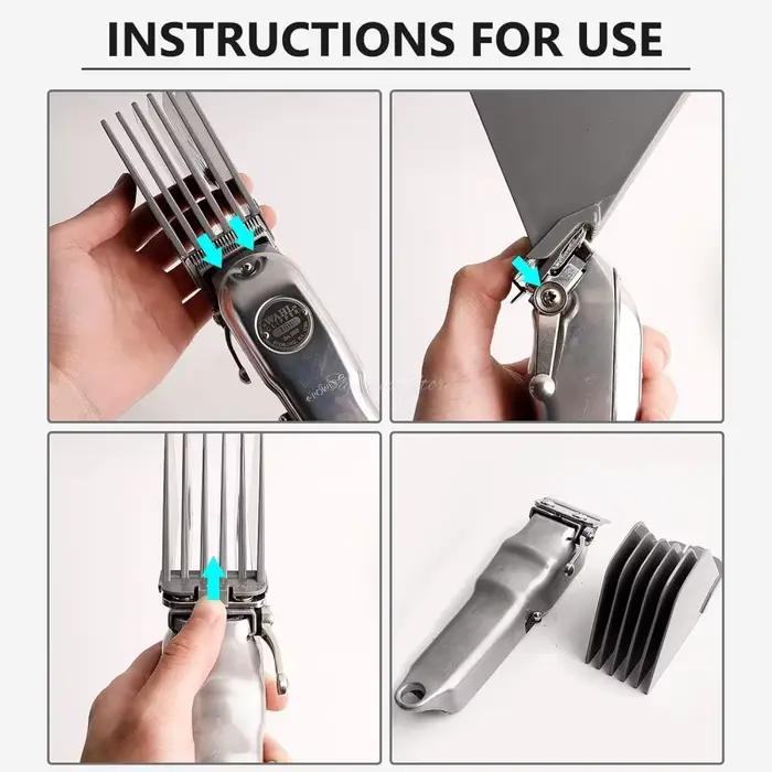 8 pièces de peignes guides pour tondeuse à cheveux Wahl, avec longueurs de coupe de 1,25 à 3 pouces,