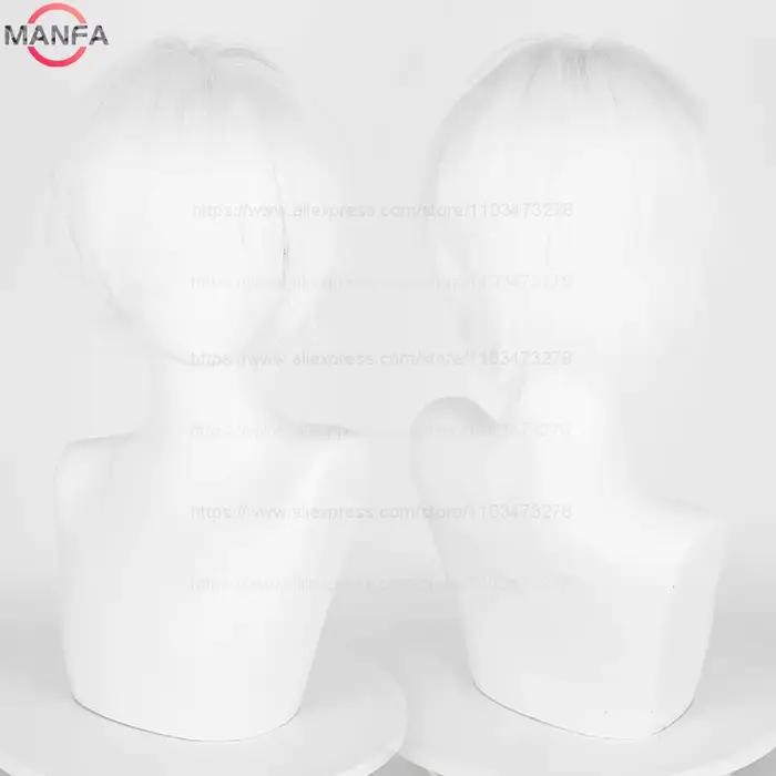 Perruque de Cosplay synthétique courte et lisse de 30cm, cheveux synthétiques résistants à la chaleu
