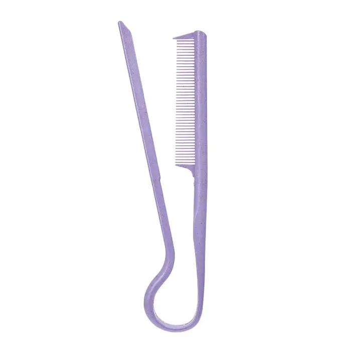 Peigne plat en forme de V en paille de blé pour cheveux, brosse à cheveux lisse pour Salon de coiffu