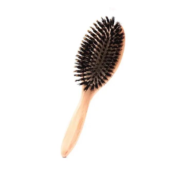 Brosse à cheveux en poils de sanglier doux, peigne en bois pour femmes, pour masser le cuir chevelu,