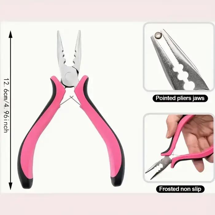 Anneaux d'extensions de cheveux 100 pièces, pinces d'extension de cheveux roses pour perles, pour Ex