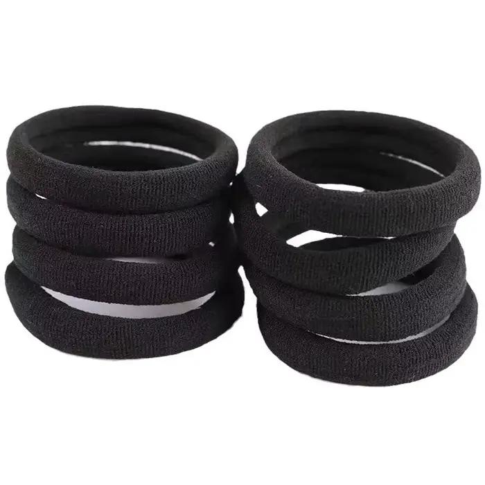 Bandes de cheveux noires pour femmes et filles, chouchous en caoutchouc à haute élasticité, porte-qu