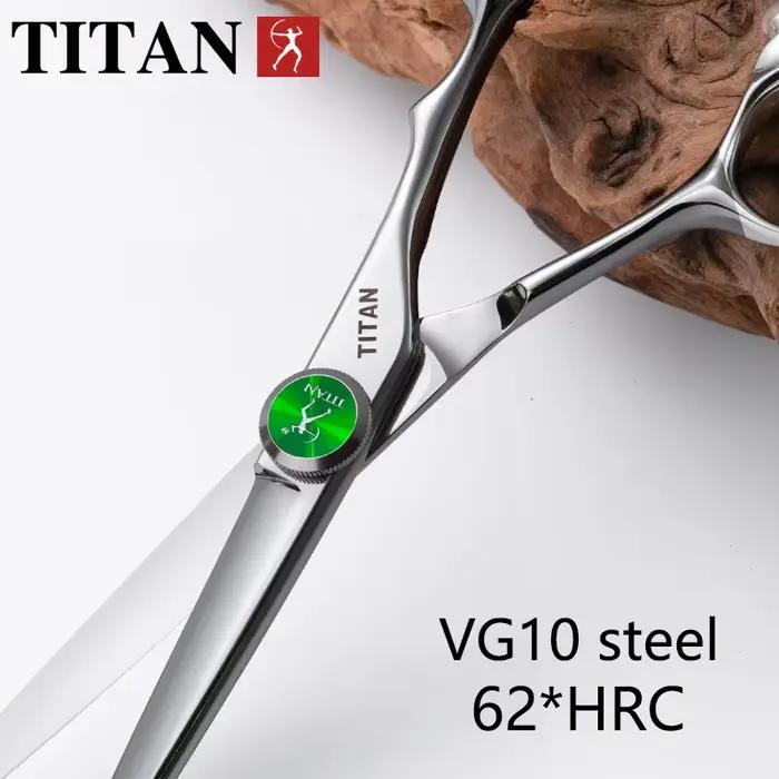 TITAN ciseaux de coiffure professionnels barbier coupe cheveux outil vg10 acier 5.5,6.0,6.5 pouces s
