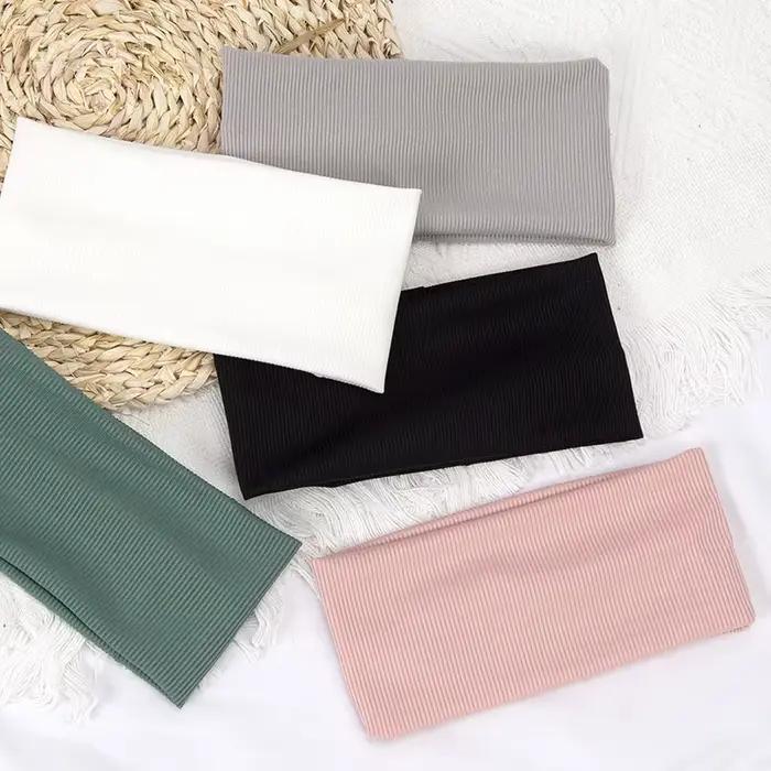 Bandes de cheveux élastiques de couleur unie pour femmes et hommes, bandeau de course, Fitness, spor